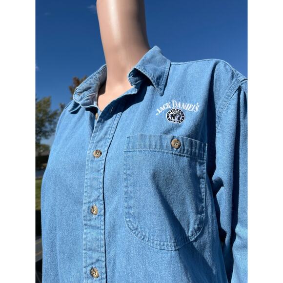 Vintage Jack Daniels Denim Button Up - Picture 1 of 5